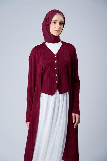 HoodX⁺Plus Curve in Romantic Crimson [Korean Chiffon]