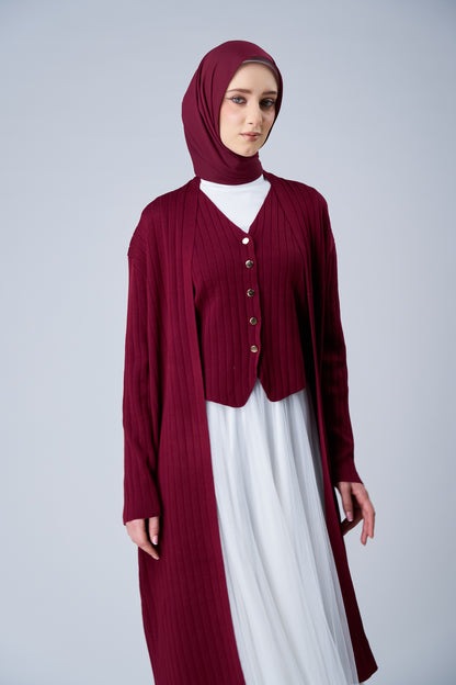 HoodX⁺Plus Curve in Romantic Crimson [Korean Chiffon]