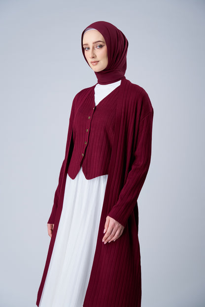 HoodX⁺Plus Curve in Romantic Crimson [Korean Chiffon]