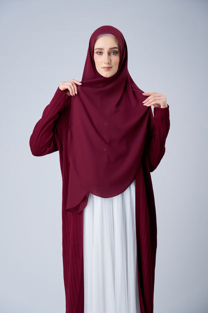 HoodX⁺Plus Curve in Romantic Crimson [Korean Chiffon]