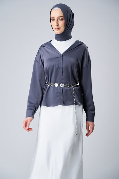 HoodX⁺Plus Curve in Dark Nimbus [Korean Chiffon]