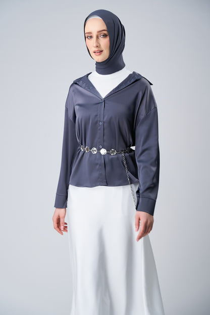 HoodX⁺Plus Curve in Dark Nimbus [Korean Chiffon]