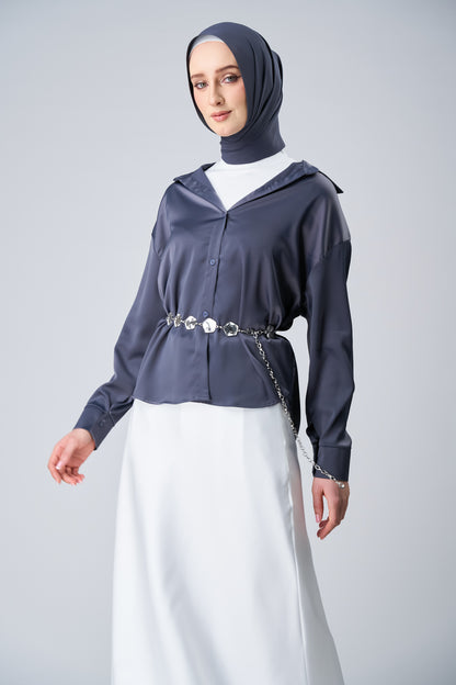 HoodX Curve in Dark Nimbus [Korean Chiffon]