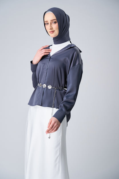 HoodX⁺Plus Curve in Dark Nimbus [Korean Chiffon]
