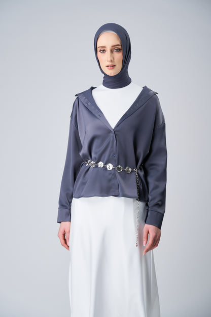 HoodX Curve in Dark Nimbus [Korean Chiffon]