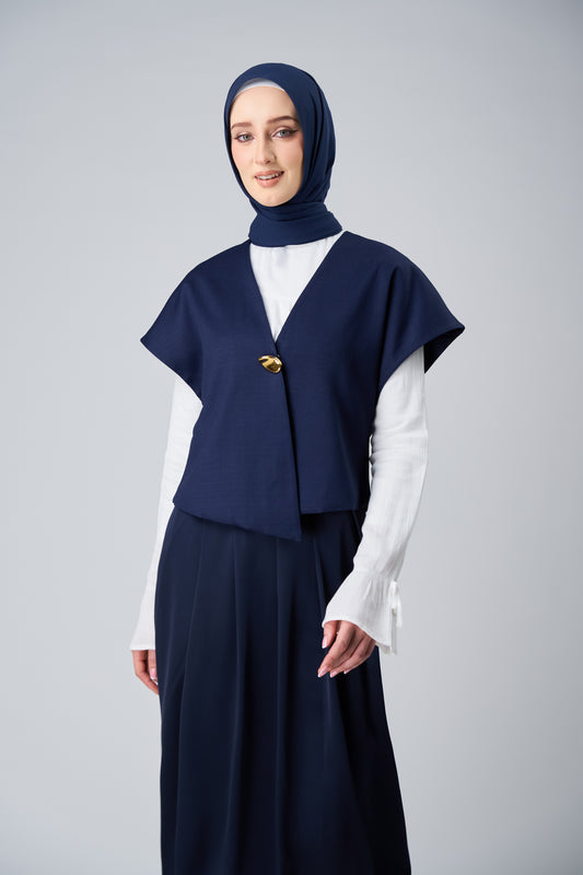 [As-Is] HoodX Curve in Midnight Blue [Korean Chiffon]