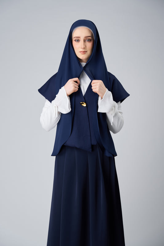 [9.9 Special] HoodX Curve in Midnight Blue [Korean Chiffon]
