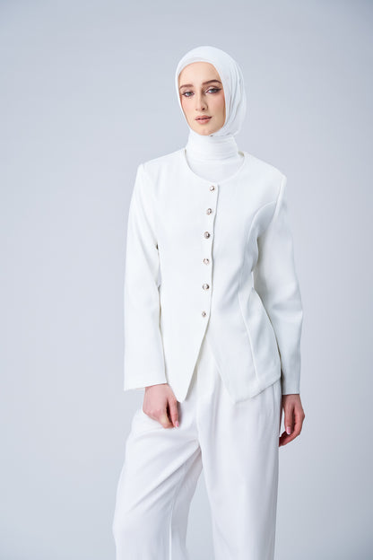 HoodX Curve in Pearl White [Korean Chiffon]