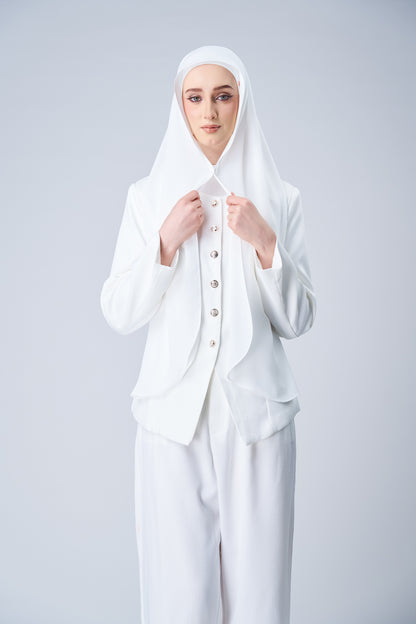 HoodX Curve in Pearl White [Korean Chiffon]