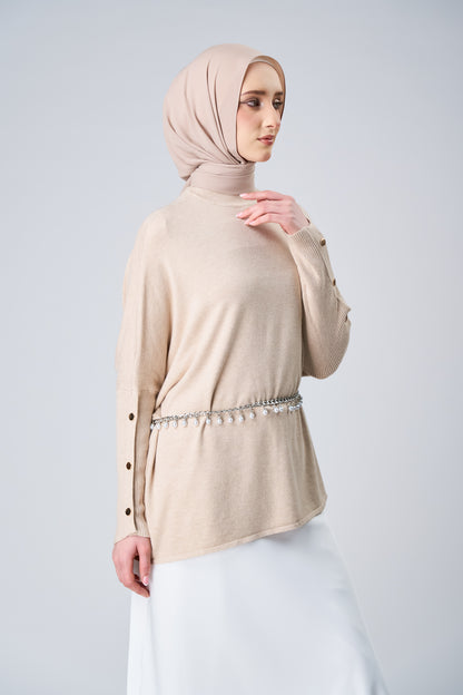 HoodX Curve in Sandstone [Korean Chiffon]