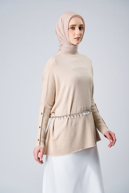 HoodX Curve in Sandstone [Korean Chiffon]