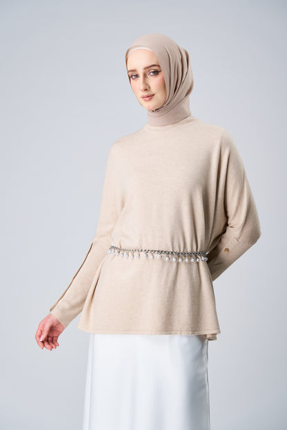 HoodX Curve in Sandstone [Korean Chiffon]