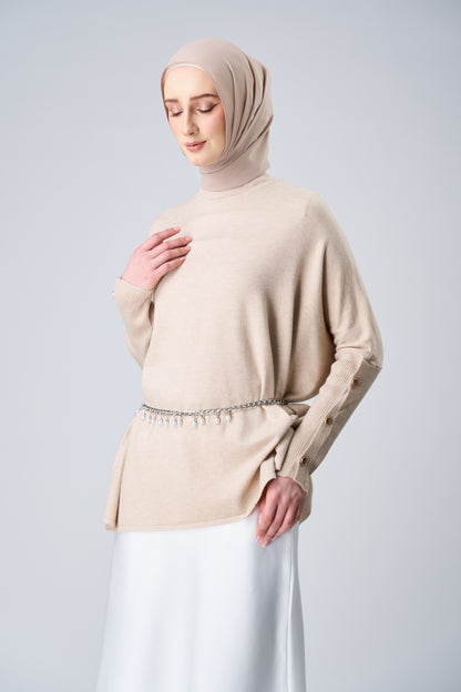 HoodX⁺Plus Curve in Sandstone [Korean Chiffon]