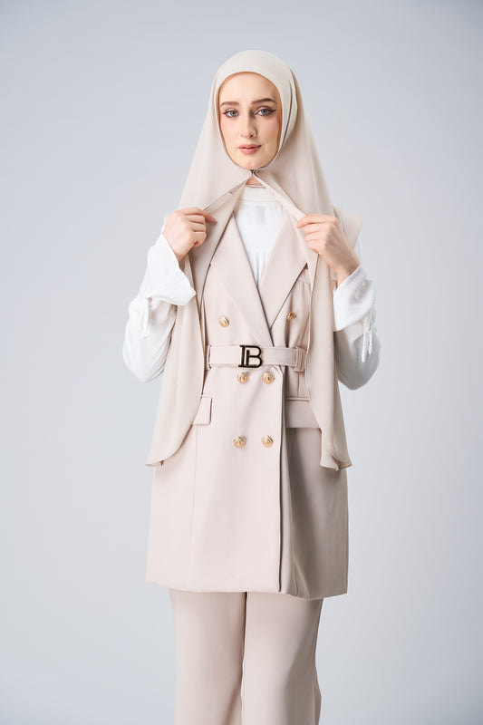 [9.9 Special] HoodX Curve in Linen Dust [Korean Chiffon]
