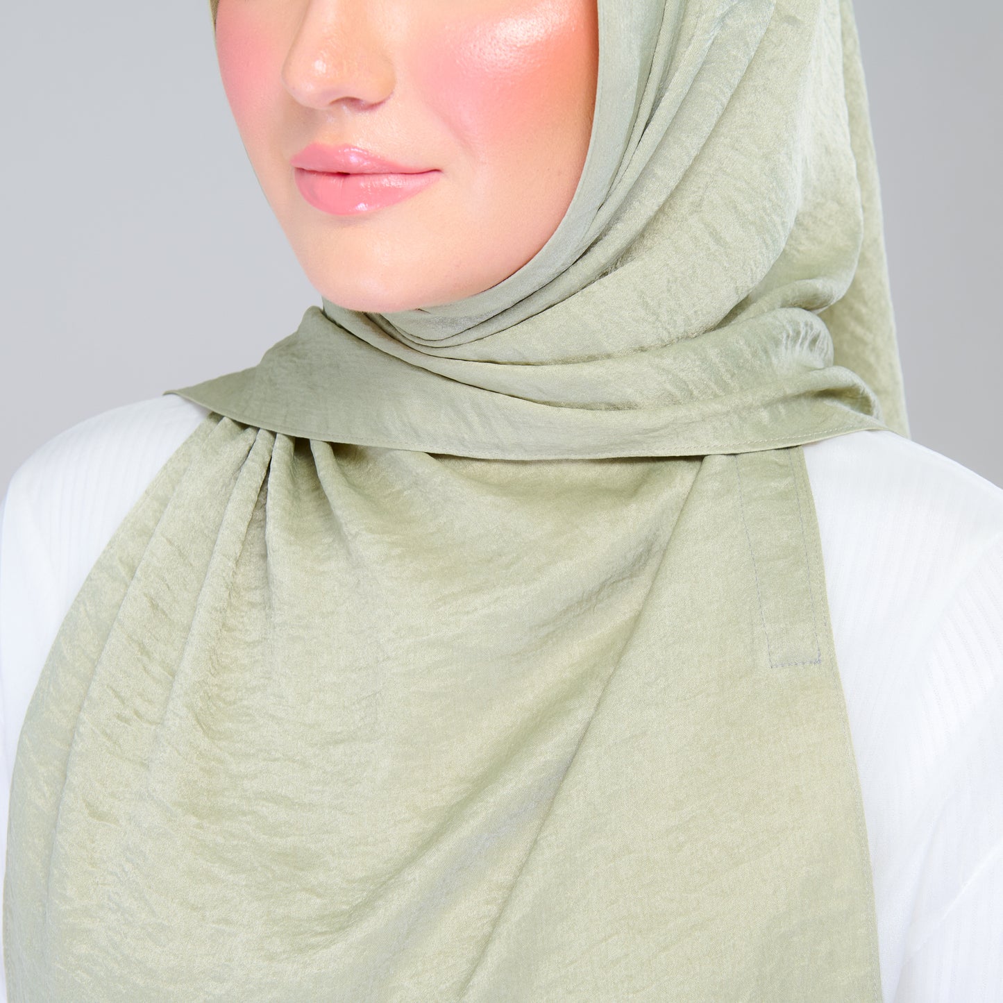 Instant Tag n' Go Shawl | Textured Silk in Matcha Green