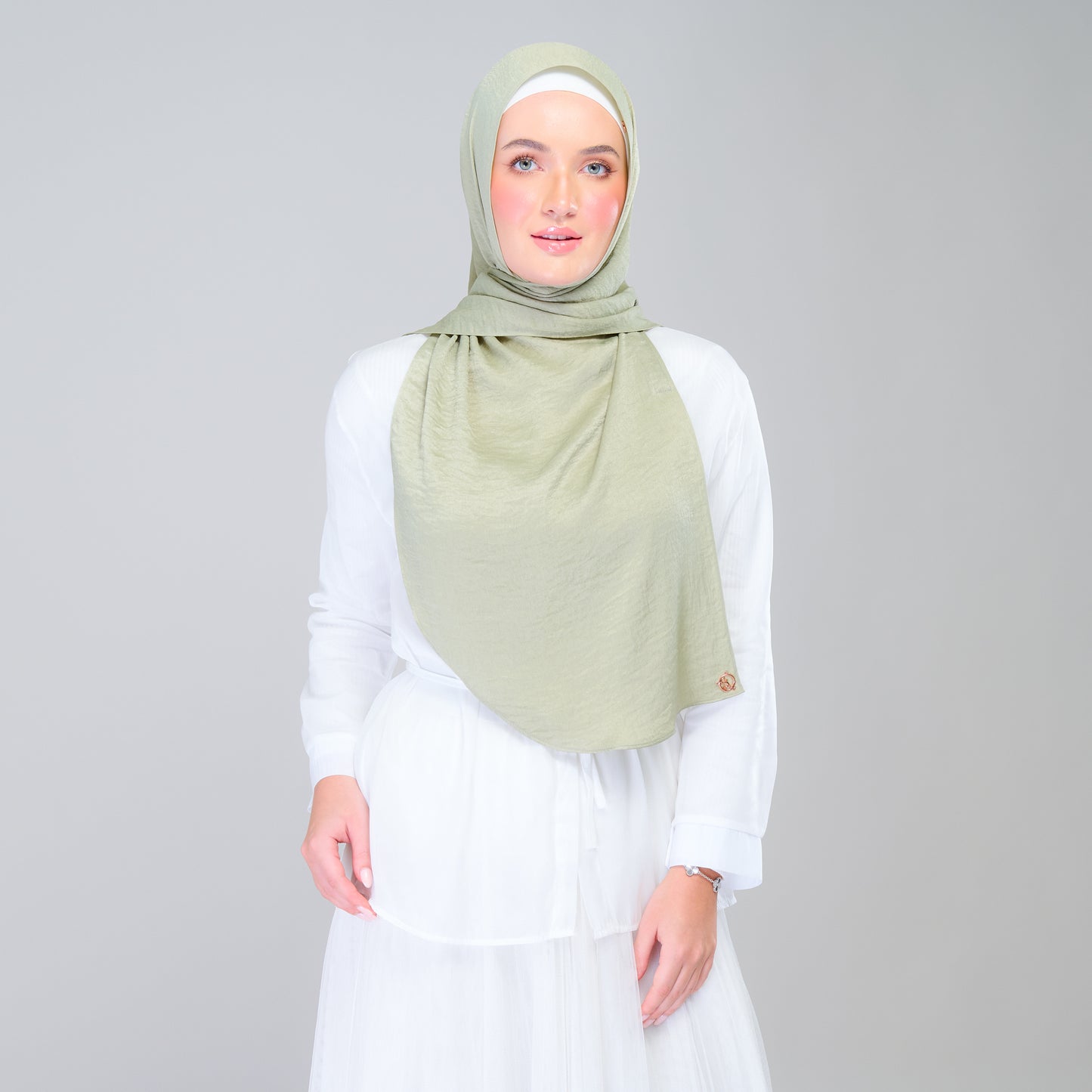 Instant Tag n' Go Shawl | Textured Silk in Matcha Green