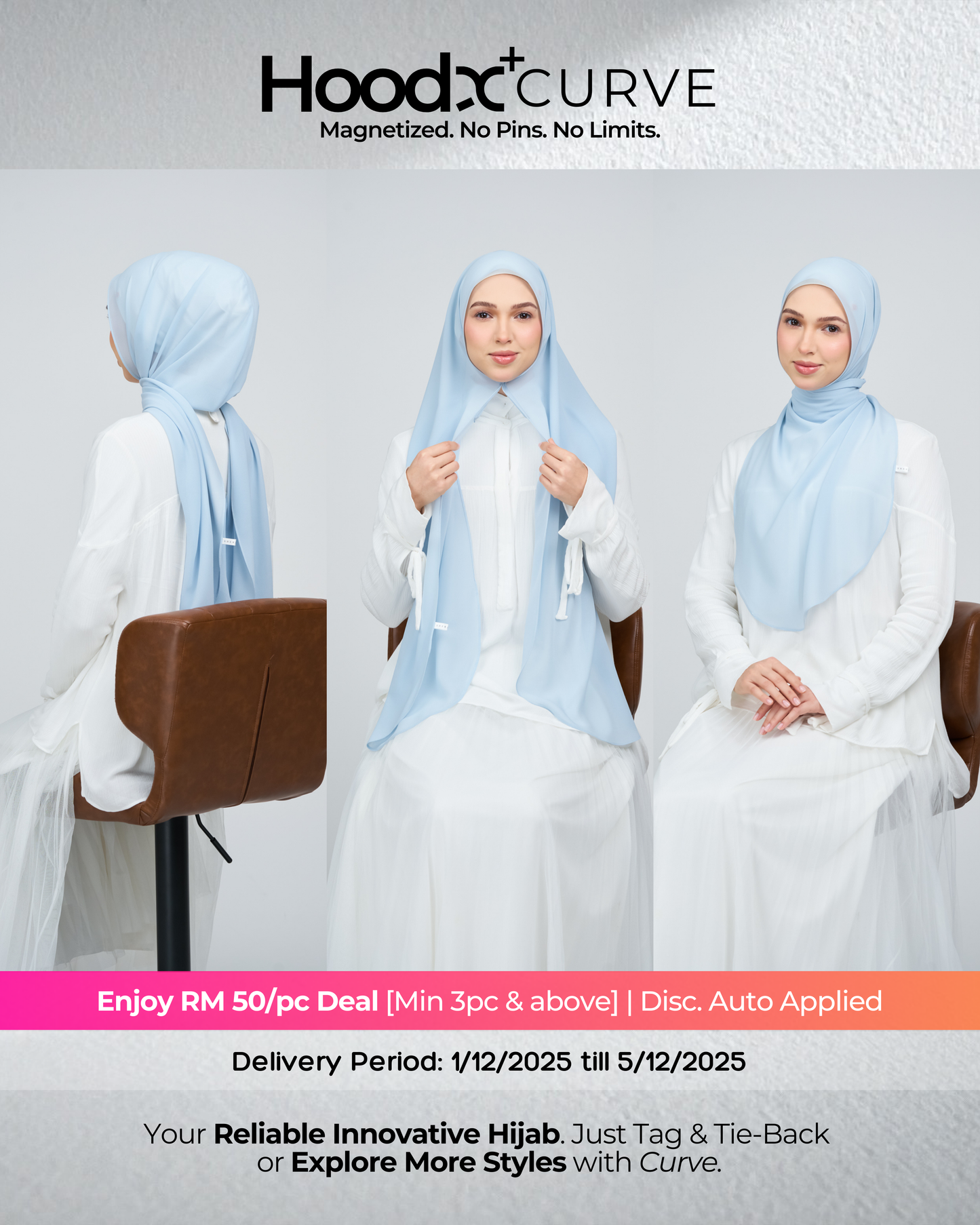 HoodX⁺Plus Curve in Ice Blue