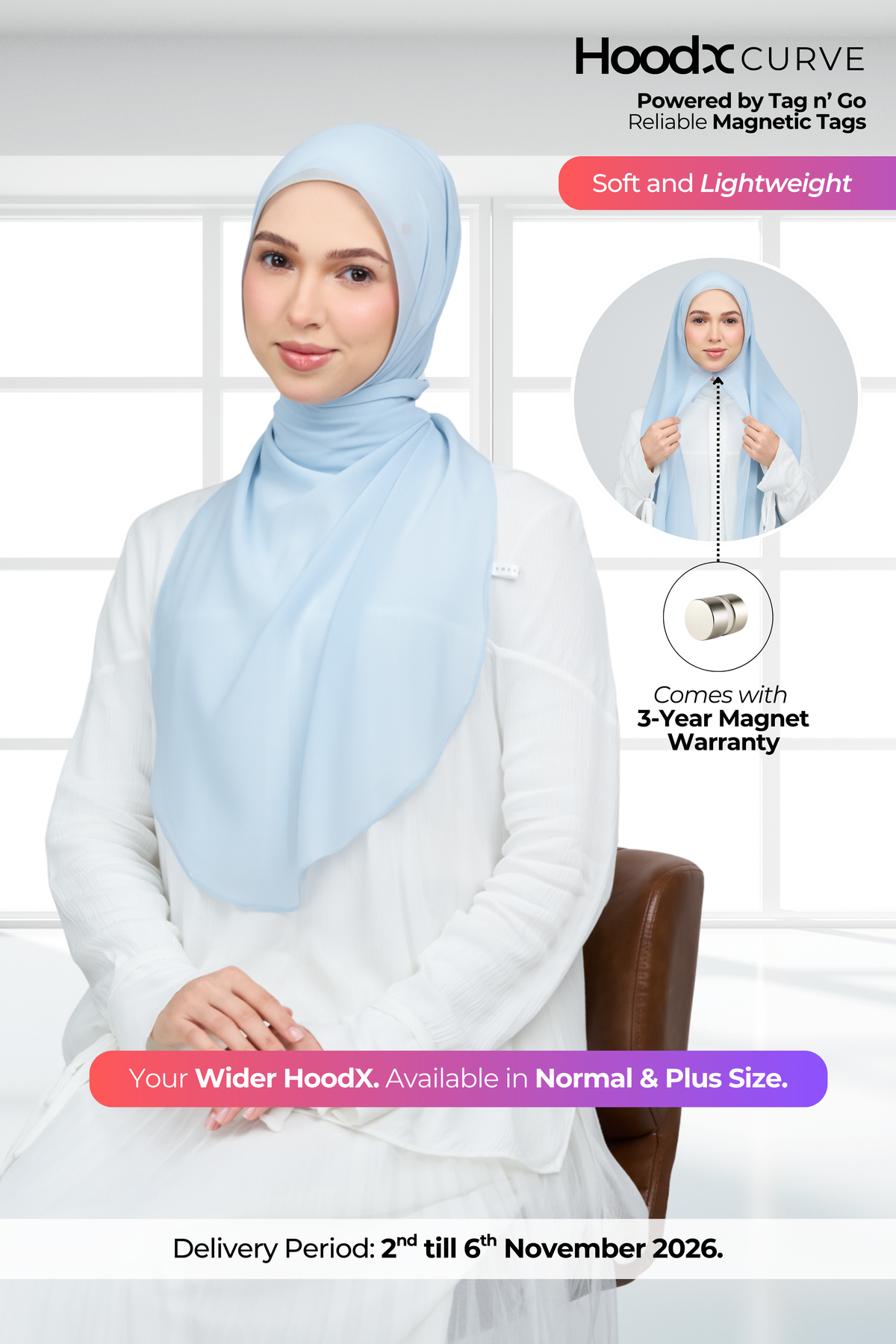 HoodX Curve in Ice Blue
