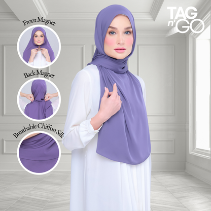 [As-Is] Instant Tag n' Go Shawl l Chiffon Silk in Indigo