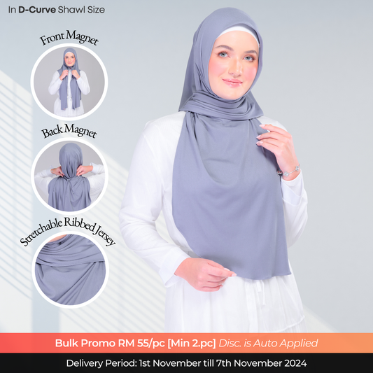 Instant Tag n' Go Shawl | Ribbed Jersey in Iron Grey