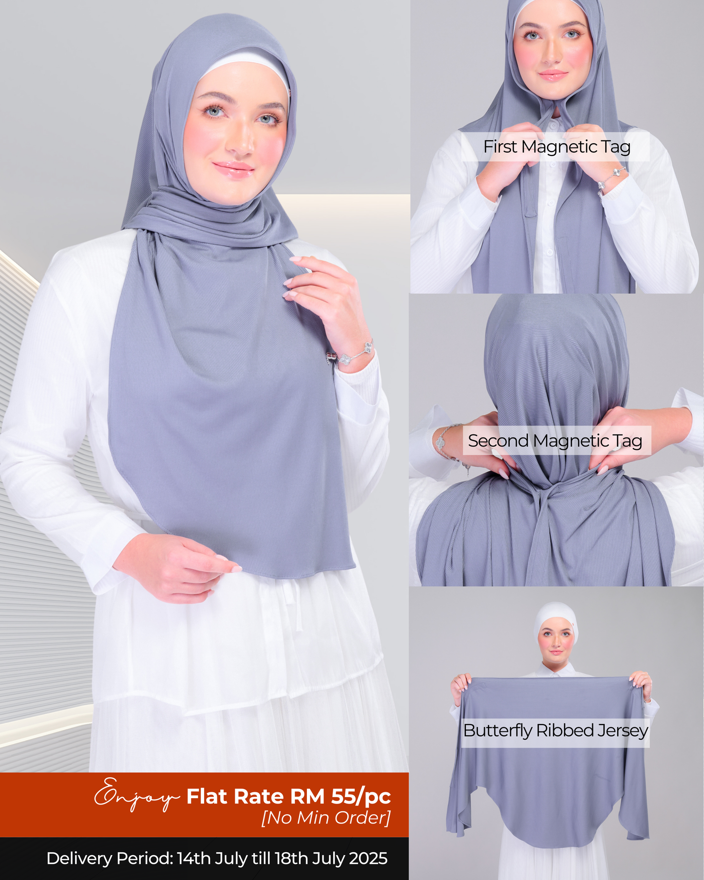 Instant Tag n' Go Butterfly | Ribbed Jersey in  Iron Grey