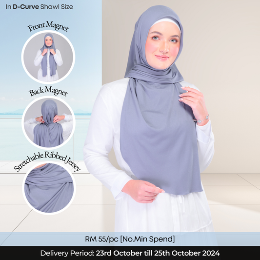 Instant Tag n' Go Shawl | Ribbed Jersey in Iron Grey