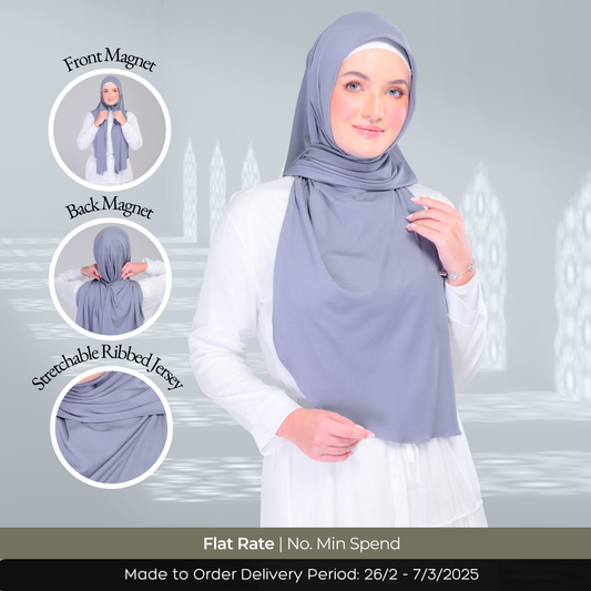 Instant Tag n' Go Shawl | Ribbed Jersey in Iron Grey