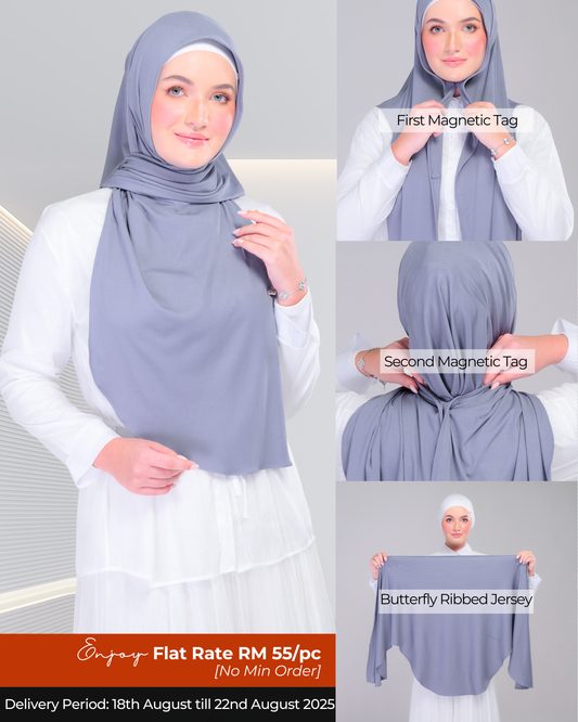 Instant Tag n' Go Butterfly | Ribbed Jersey in  Iron Grey