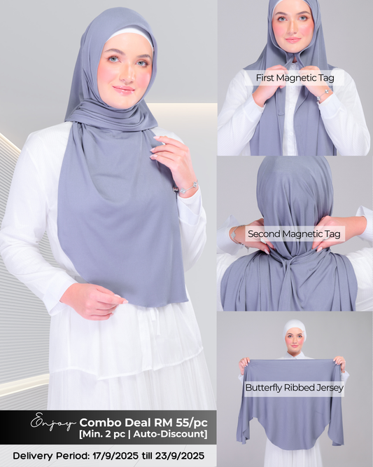 Instant Tag n' Go Butterfly | Ribbed Jersey in  Iron Grey
