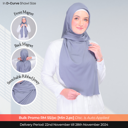 Instant Tag n' Go Shawl | Ribbed Jersey in Iron Grey