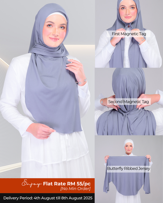 Instant Tag n' Go Butterfly | Ribbed Jersey in  Iron Grey