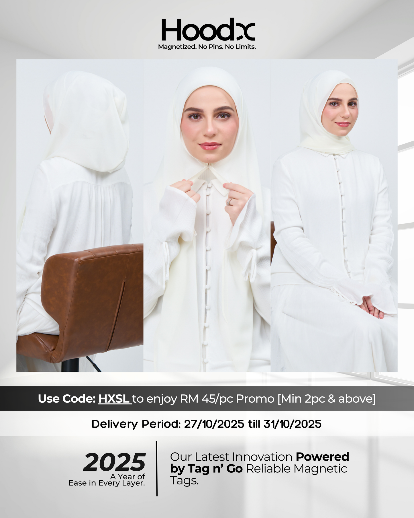 HoodX in Ivory White