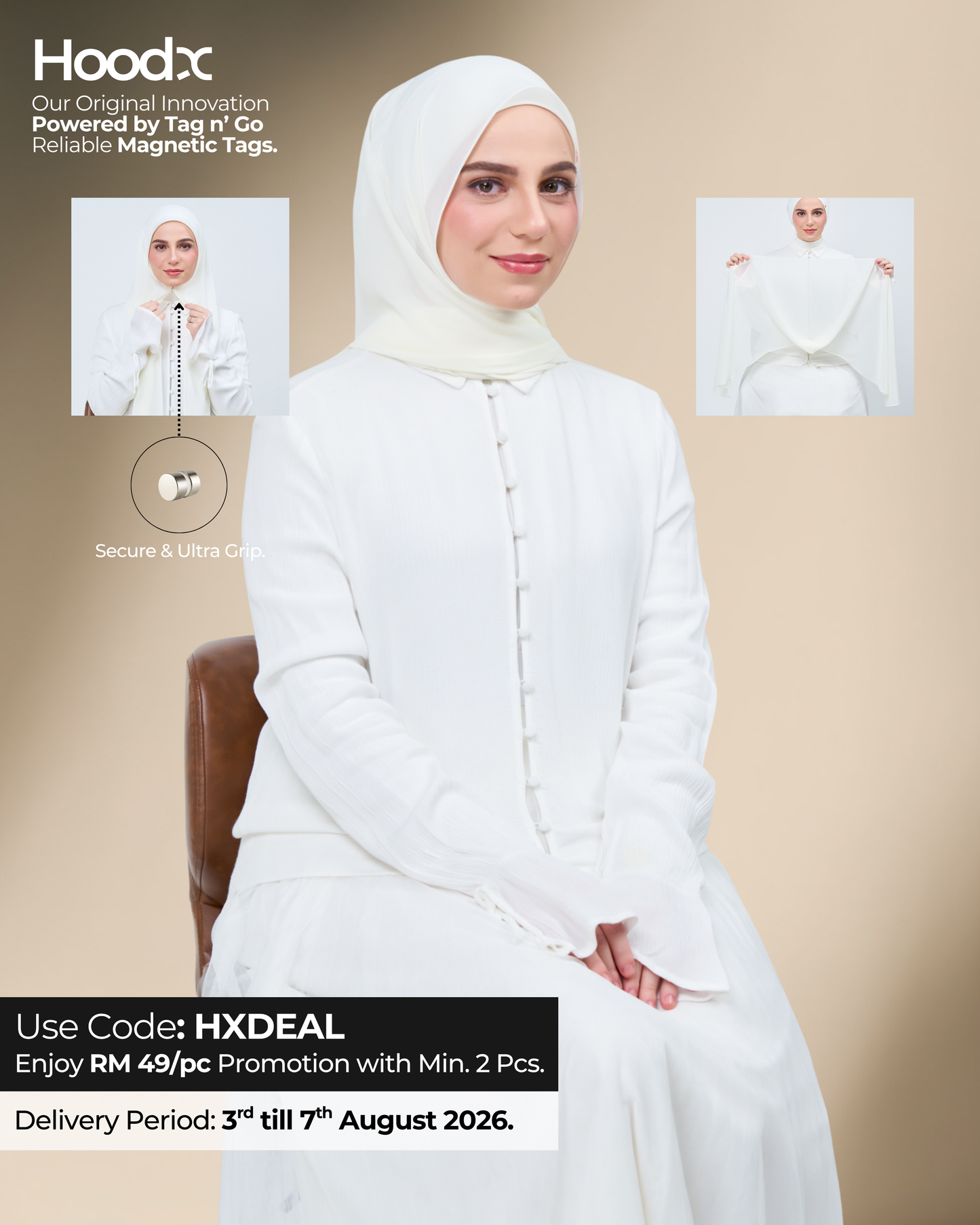 HoodX in Ivory White