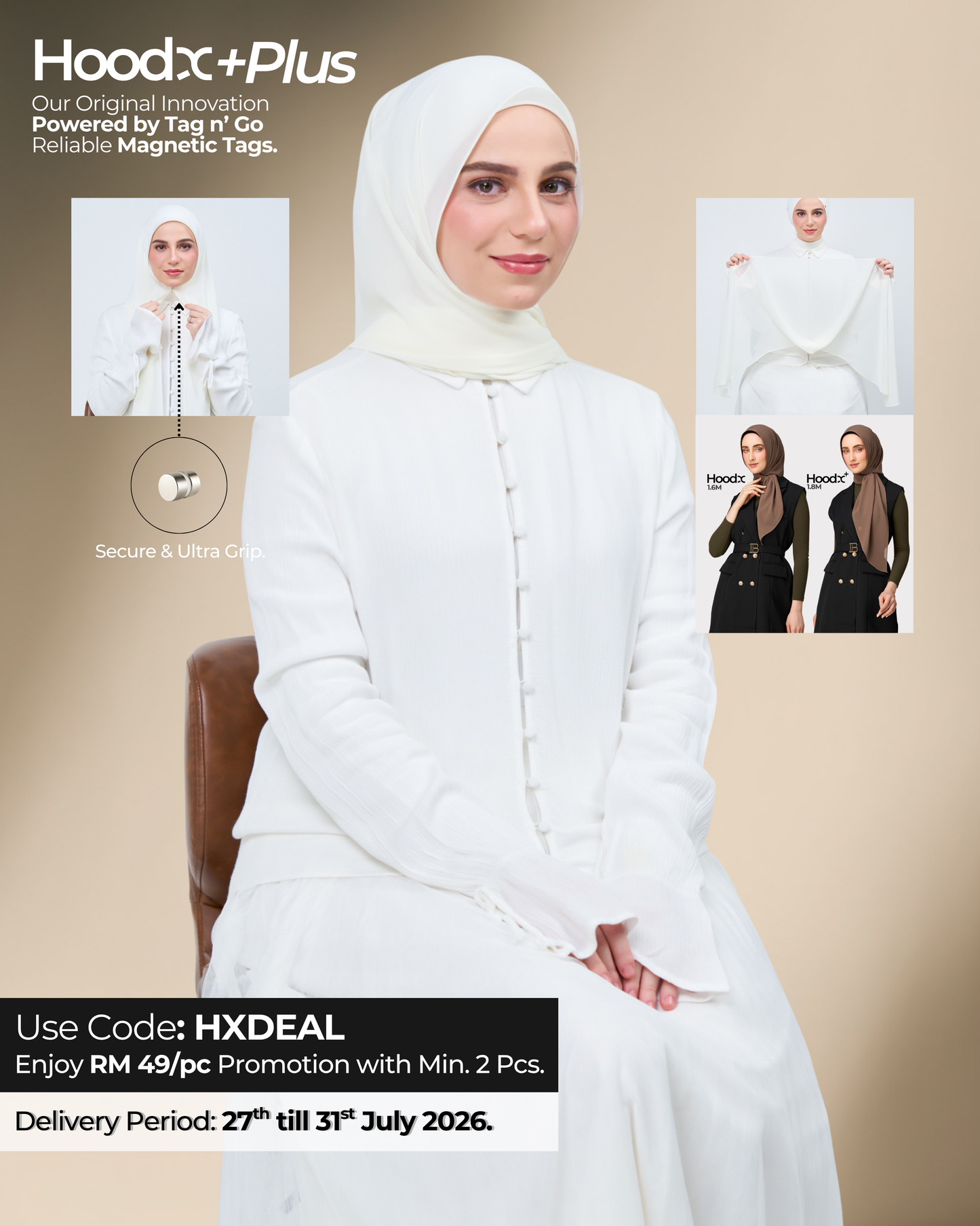 HoodX⁺Plus in Ivory White