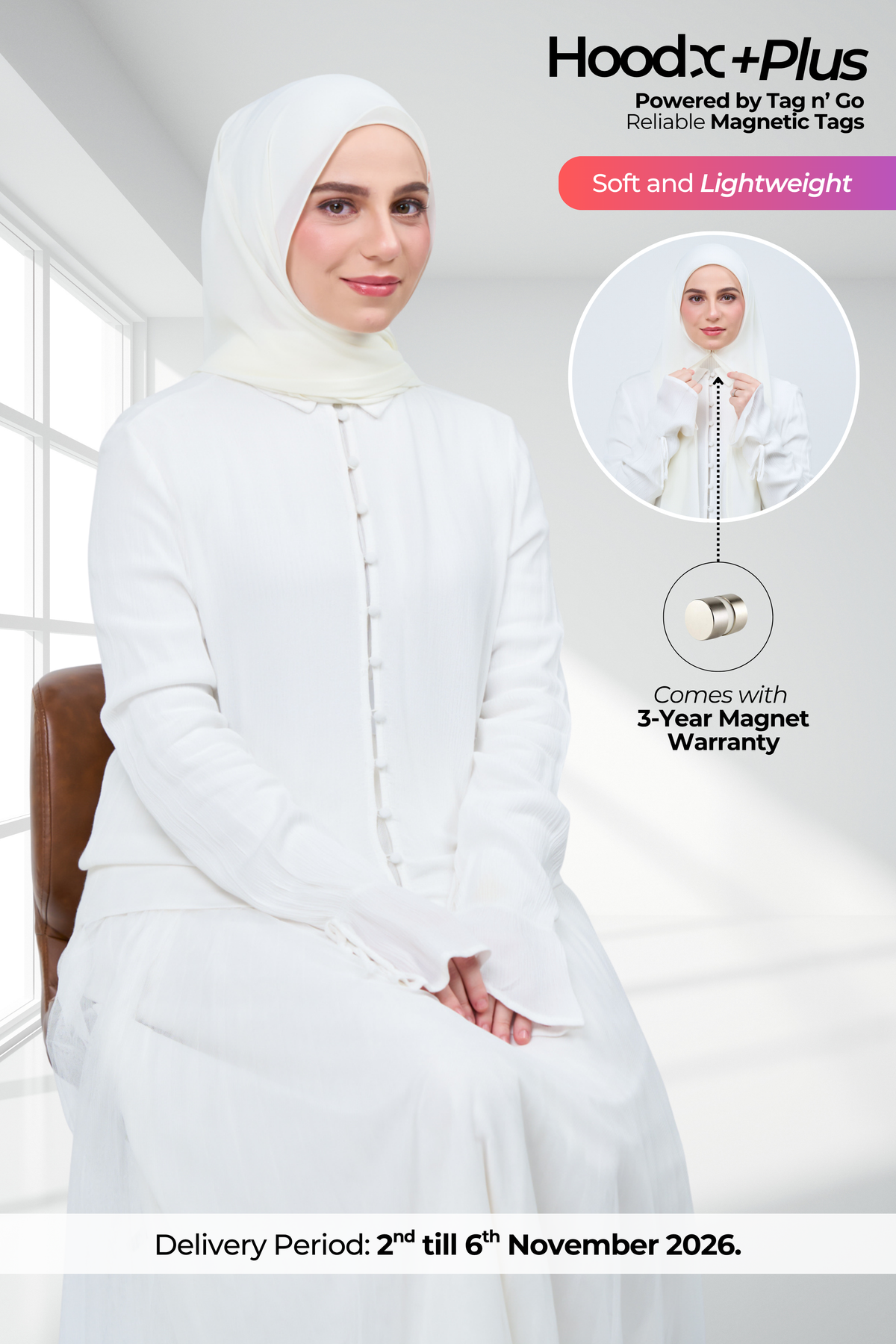 HoodX⁺Plus in Ivory White