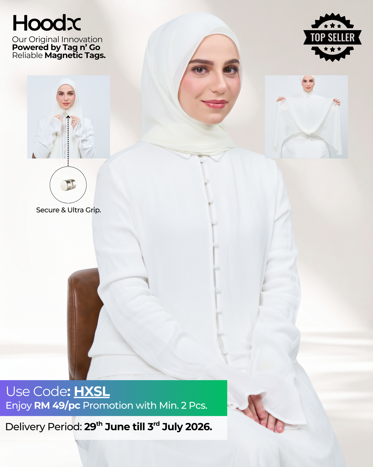 HoodX in Ivory White
