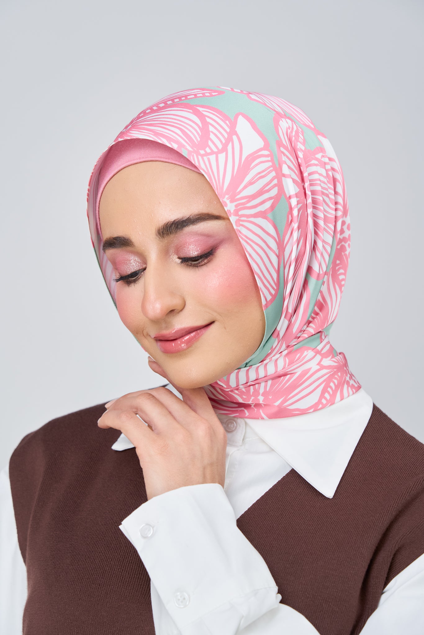 [★New] HoodX Printed Set in Jade Rose