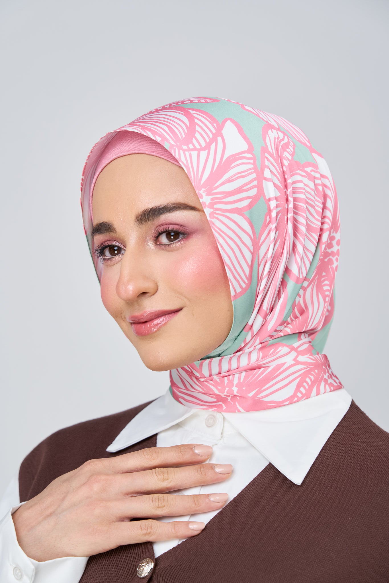 [★New] HoodX Printed Set in Jade Rose