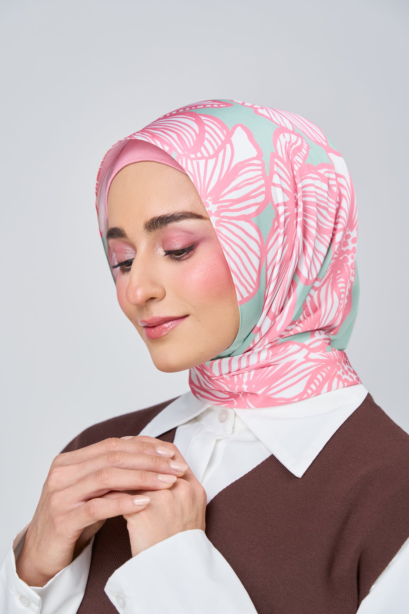 [★New] HoodX Printed Set in Jade Rose
