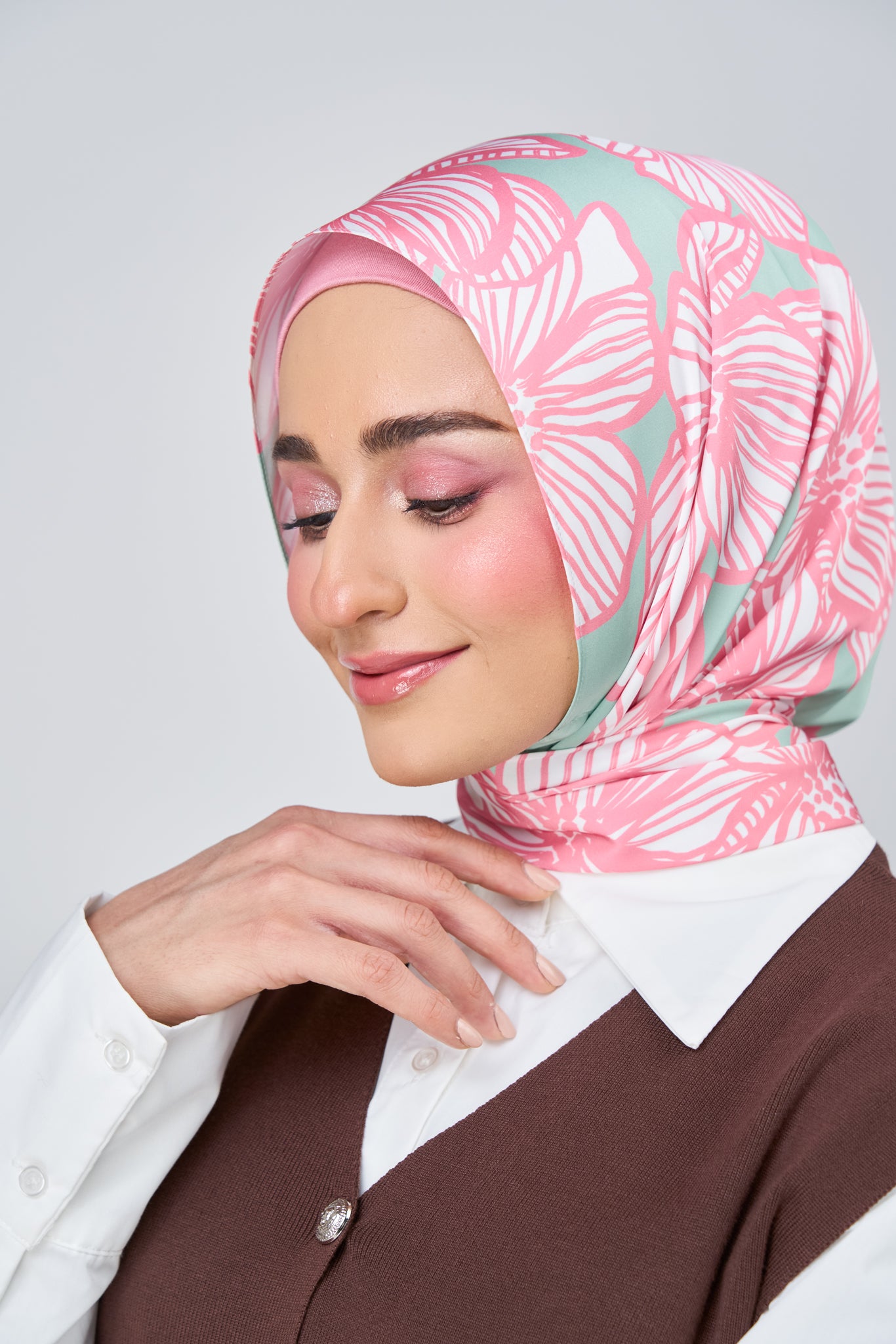 [★New] HoodX Printed Set in Jade Rose