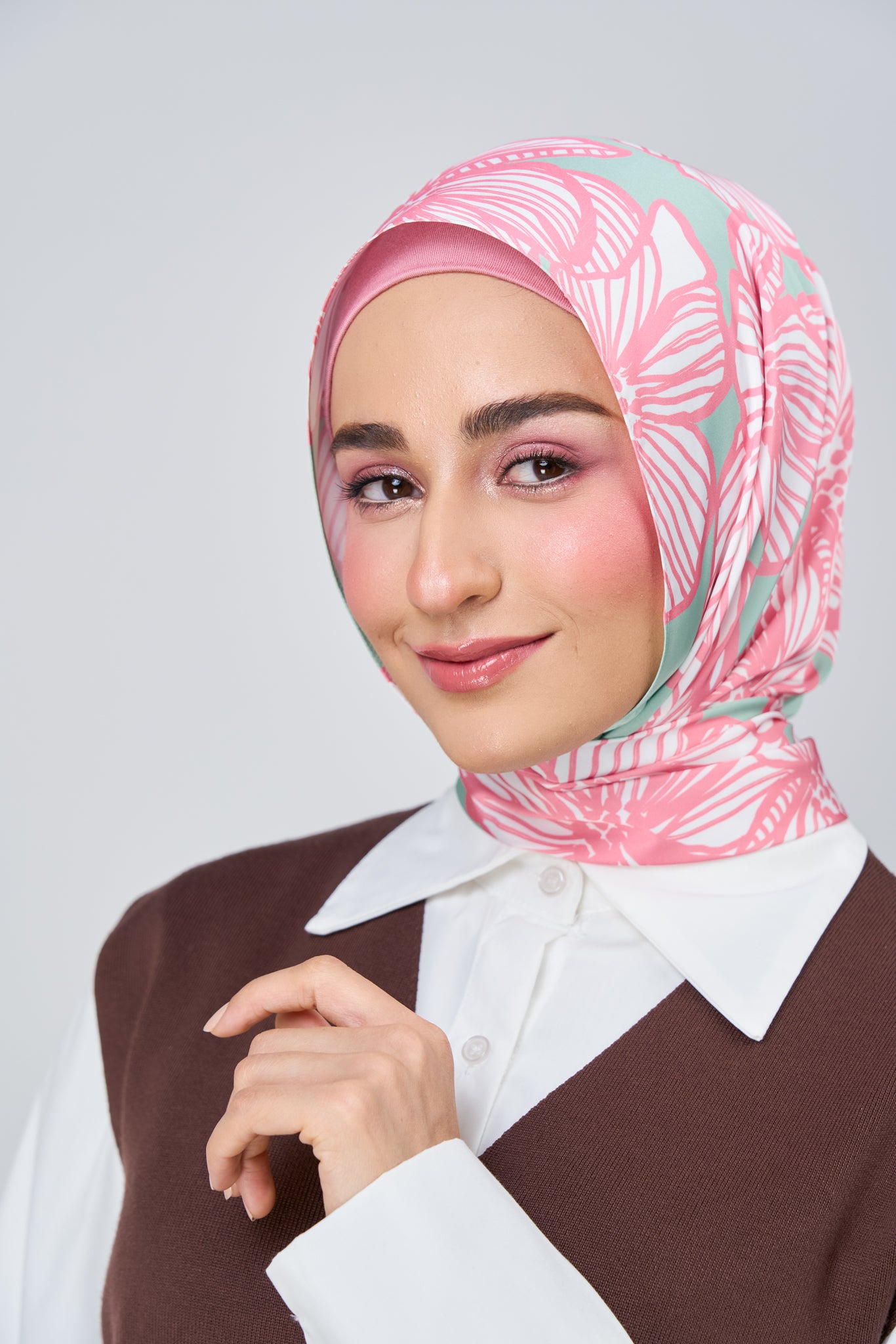 [★New] HoodX Printed Set in Jade Rose