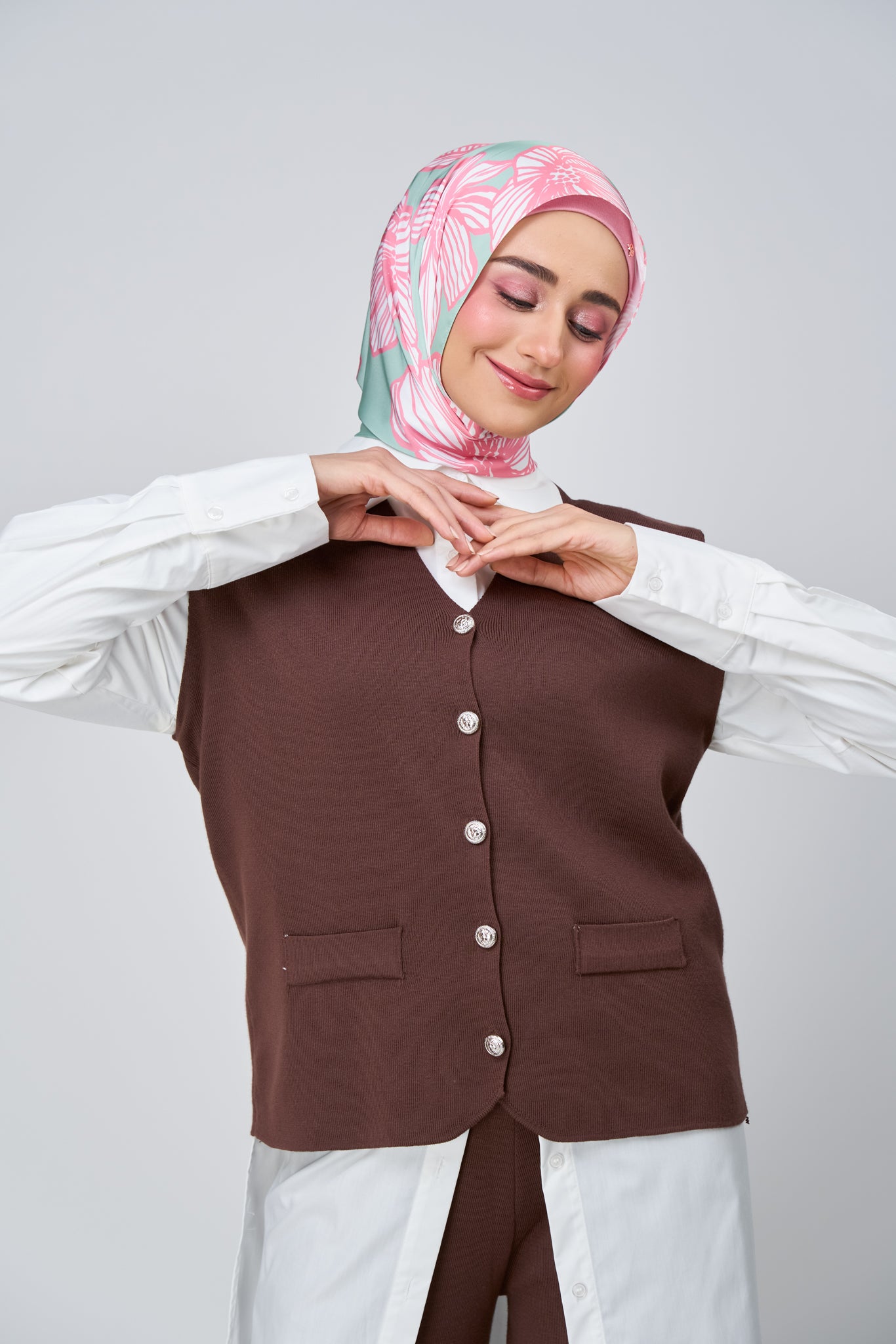 [★New] HoodX Printed Set in Jade Rose