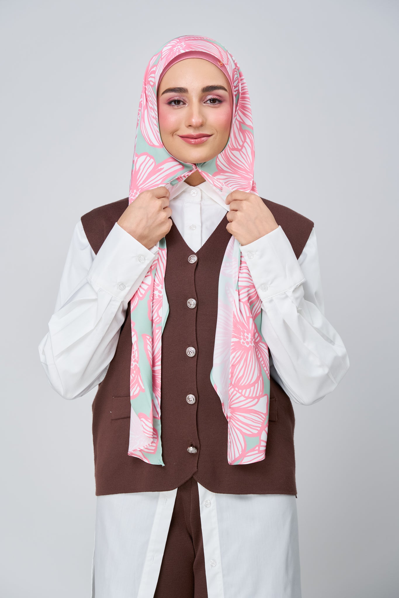 [★New] HoodX Printed Set in Jade Rose
