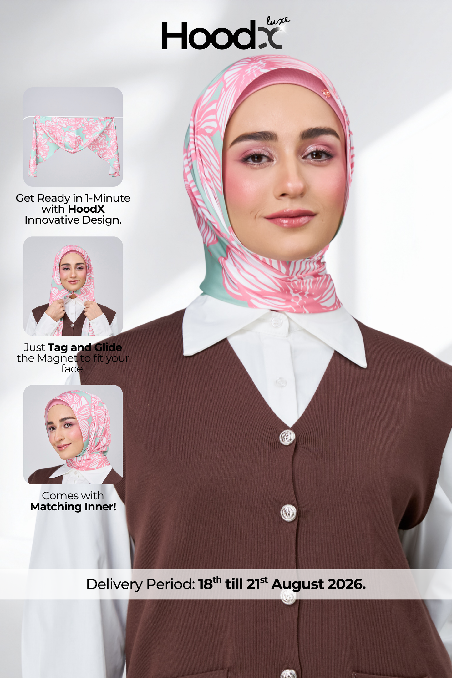 HoodX Printed Set in Jade Rose