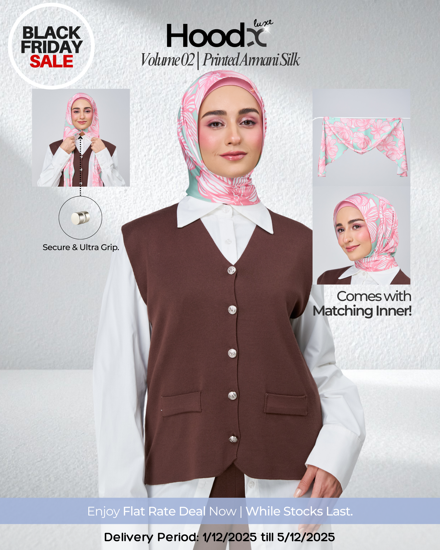 [BFS] HoodX Printed Set in Jade Rose