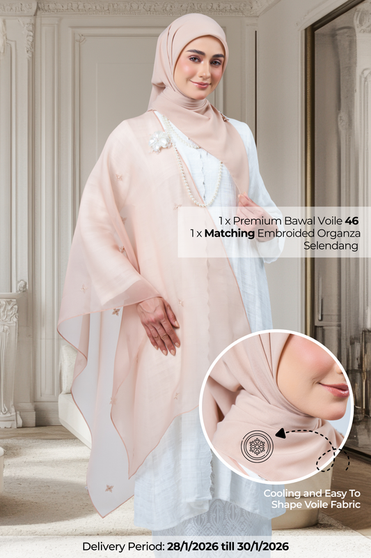 2IN1 Rhea Raya Set in Kemboja [Nude Rose]