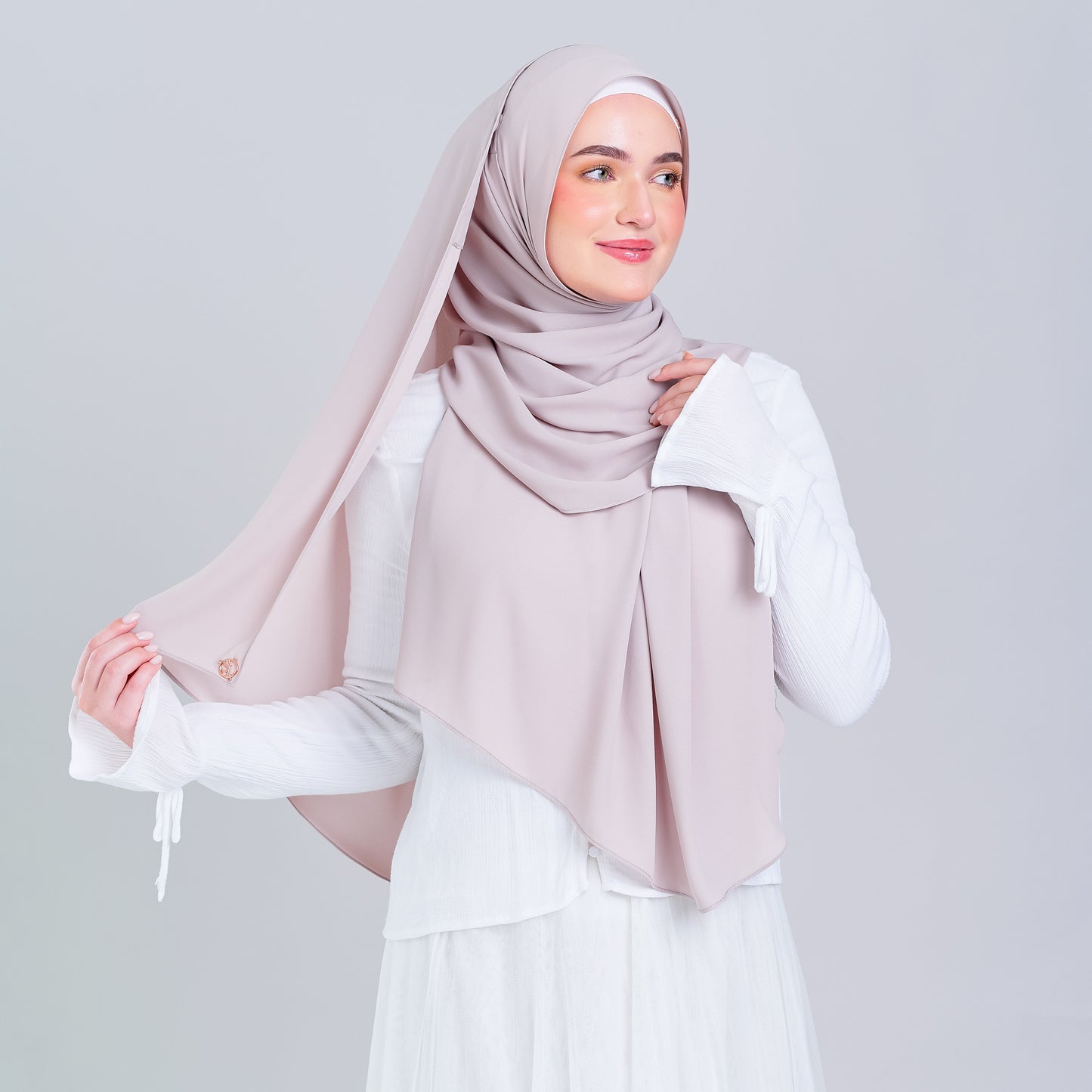 Tag n' Go Max [2M] | Premium Korean Chiffon in Khaki