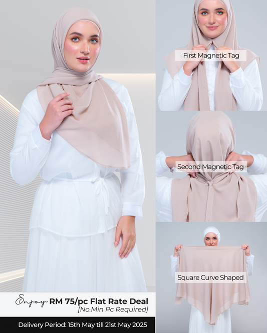 Instant Square Tag & Go l Cotton Voile in Khaki Taupe