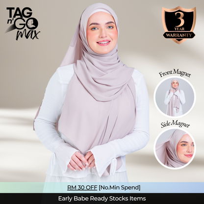 Tag n' Go Max [2M] | Premium Korean Chiffon in Khaki