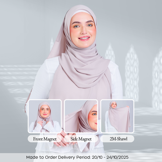 Tag n' Go Max [2M] | Premium Korean Chiffon in Khaki